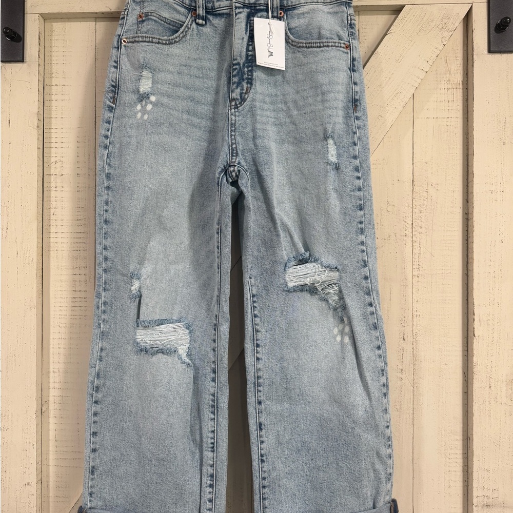Jessica Simpson Light Blue Distressed Boyfriend Jeans